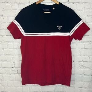 Guess Womens Black Red White Short Sleeve Tshirt size Medium